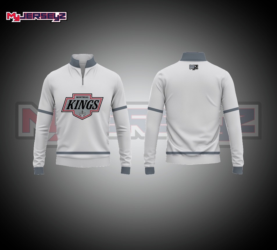 team courter zip- white